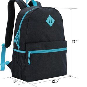 NEW! Lightweight Navy/Lt. Blue Basic Backpack w/Bottle Pockets & Padded Straps